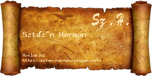 Sztán Herman névjegykártya