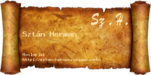 Sztán Herman névjegykártya